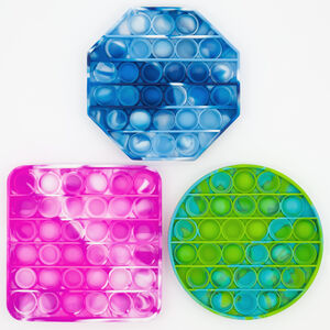 Bright Tie-Dye Push Poppers Fidget Toy