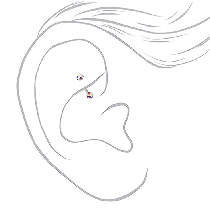 16G Rainbow Fireball Rook Earring,