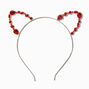 Red Rhinestone Cat Ear Headband,