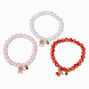 Best Friends Cherry Beaded Stretch Bracelets - 3 Pack,