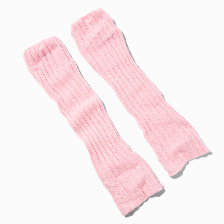 Blush Pink Sweater-Knit Leg Warmers