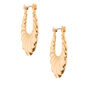Gold 25MM Scalloped Hoop Earrings,