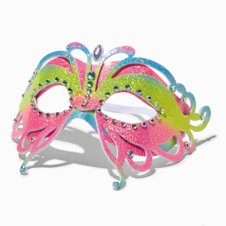 Masque papillon arc-en-ciel,