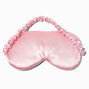 Masque de sommeil en faux satin avec cils rose tendre,