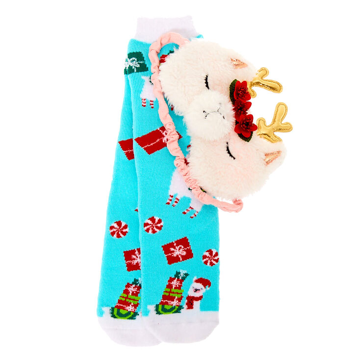 Llama Socks &amp; Sleeping Mask Set,