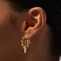 Gold-tone Ball Twisted 50mm Hoop Earrings ,