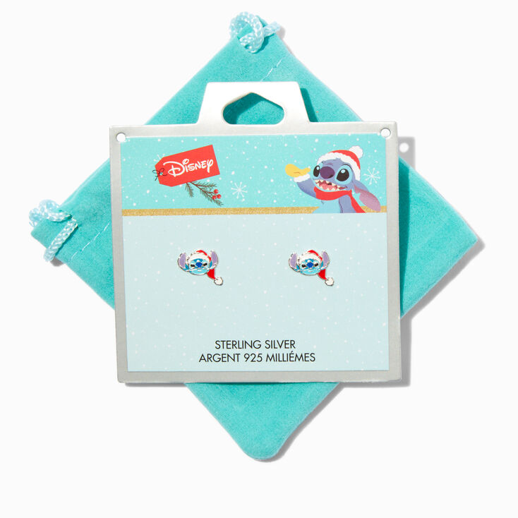 Disney Stitch Sterling Silver Enamel Christmas Stud Earrings,