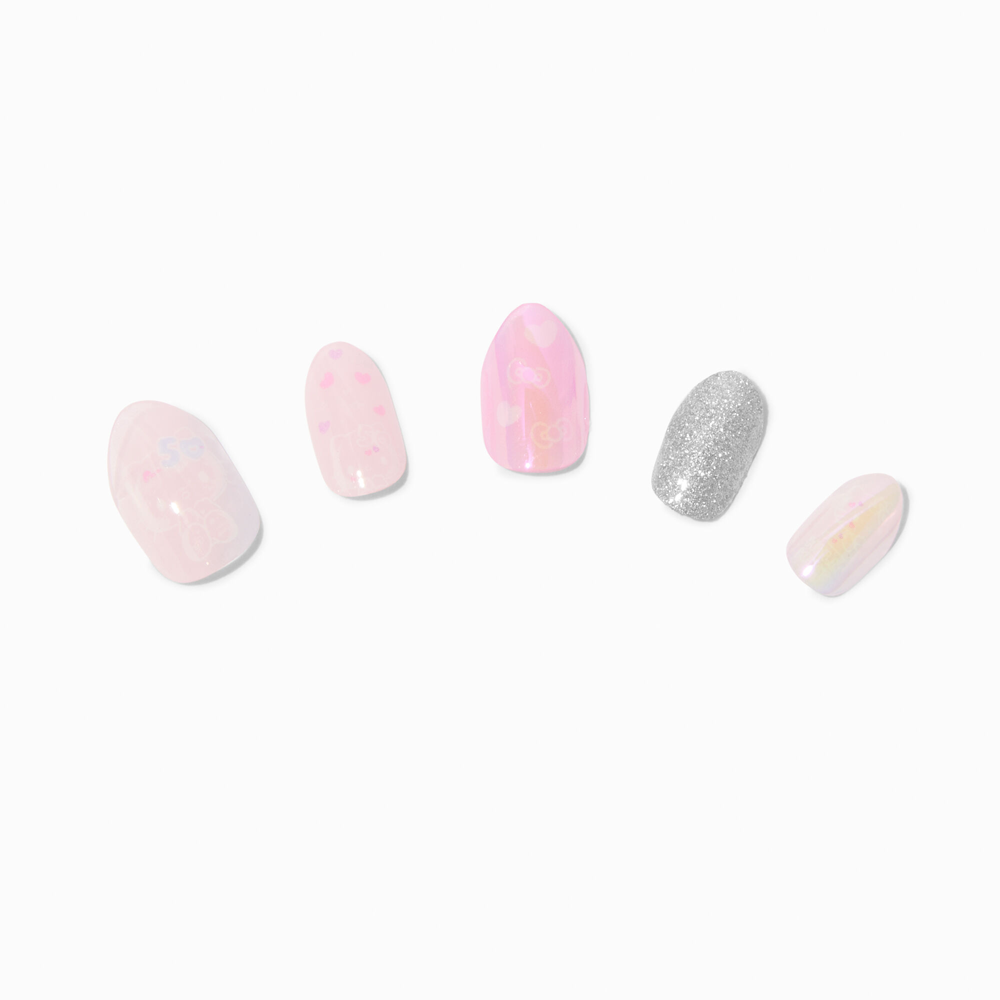 Hello Kitty® 50th Anniversary Claire's Exclusive Stiletto Press On Faux Nail Set - 20 Pack,