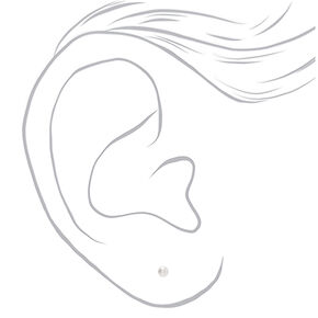 C LUXE by Claire&#39;s Sterling Silver 4mm Glass Pearl Stud Earrings,