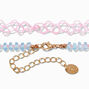 Pink Tattoo &amp; Blue Beaded Butterfly Choker Necklaces - 2 Pack,