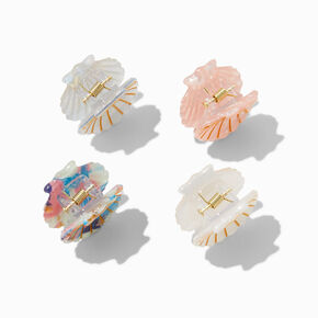 Iridescent Seashell Small Hair Claws - 4 Pack,