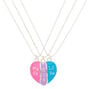 Sisters Pastel Heart Pendant Necklaces - 3 Pack,
