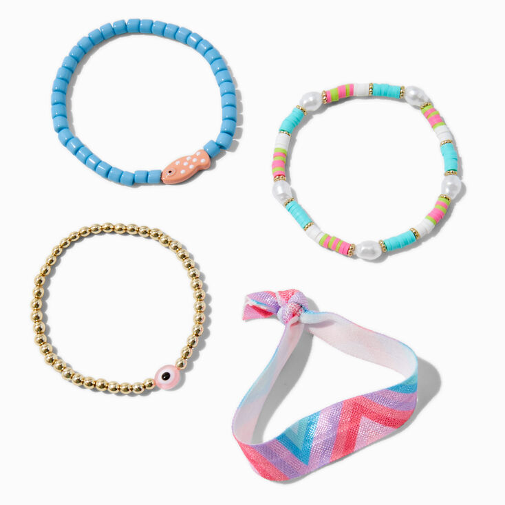 Beaded Fish Stretch Bracelets - 4 Pack,