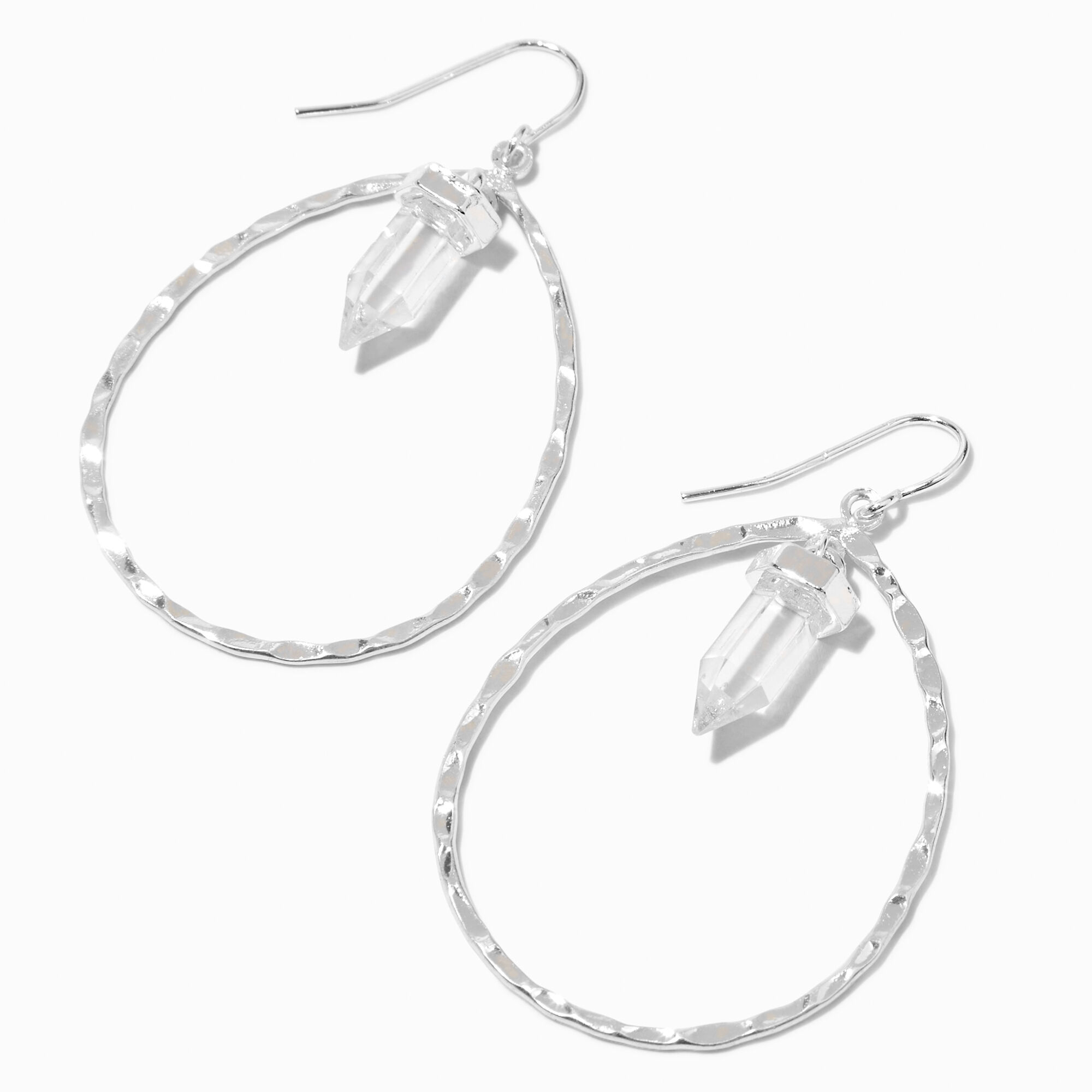 View Claires Tone 15 Double Teardrop Drop Earrings Silver information