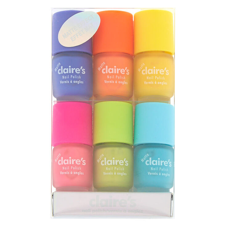 Mini vernis &agrave; ongles fluo mats - Lot de 6,