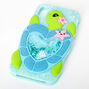 Turquoise Shaker Glitter Tessa the Turtle Silicone Phone Case - Fits Iphone XR,