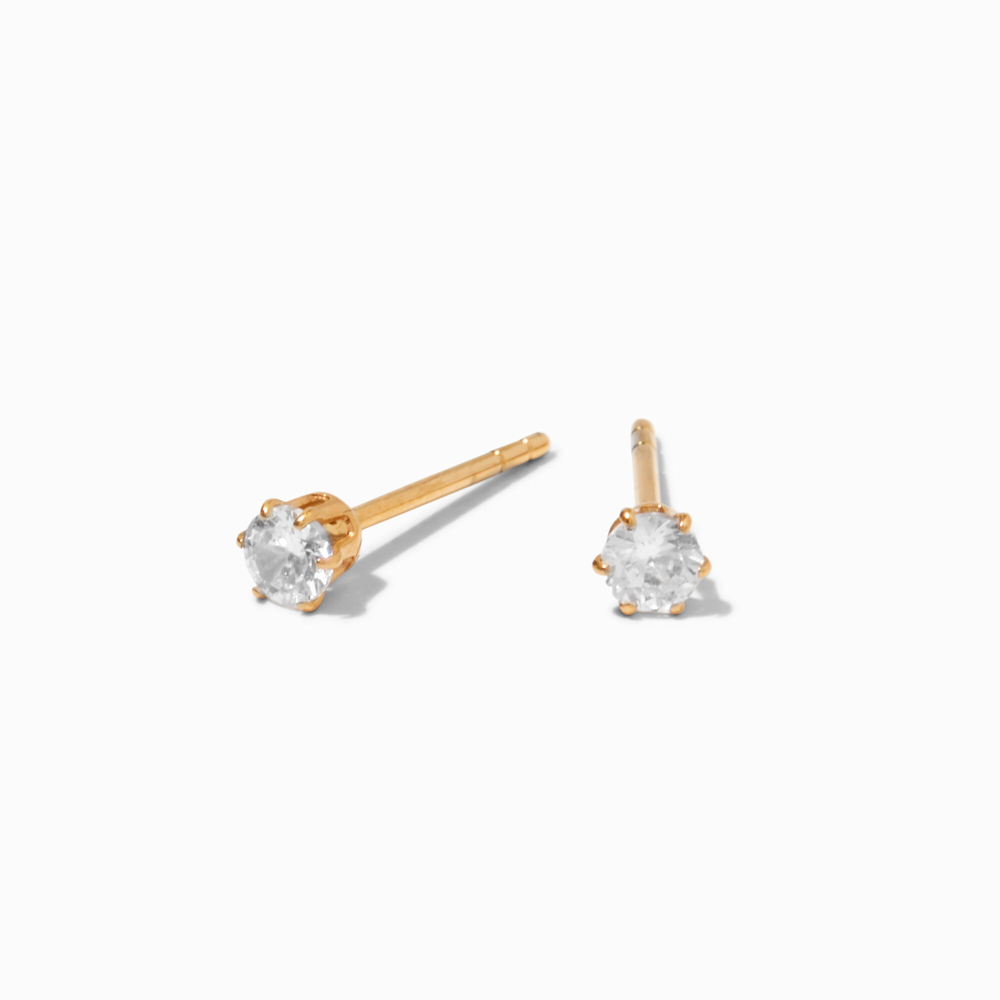 View Claires Titanium Cubic Zirconia Cupcake Stud Earrings Gold information
