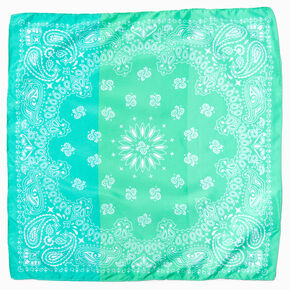 Green Ombre Paisley Bandana Headwrap,