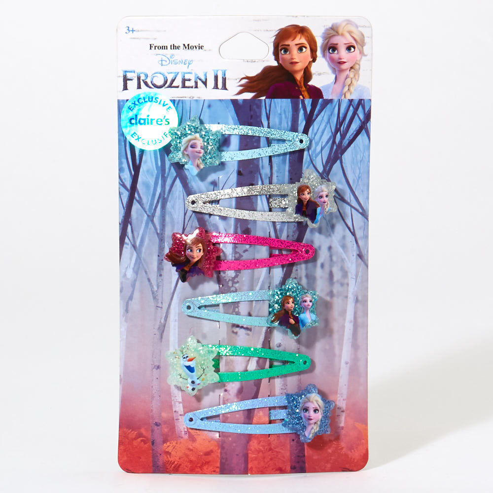 ©Disney Frozen 2 Small Glitter Snap Hair Clips – 6 Pack,