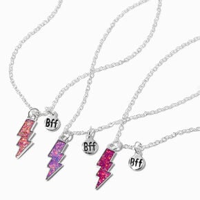 Best Friends Lightning Bolt UV Colour-Changing Pendant Necklaces - 3 Pack,