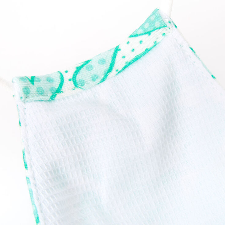 Cotton Mint Heart Polka Dot Face Mask &ndash; Child Medium/Large,