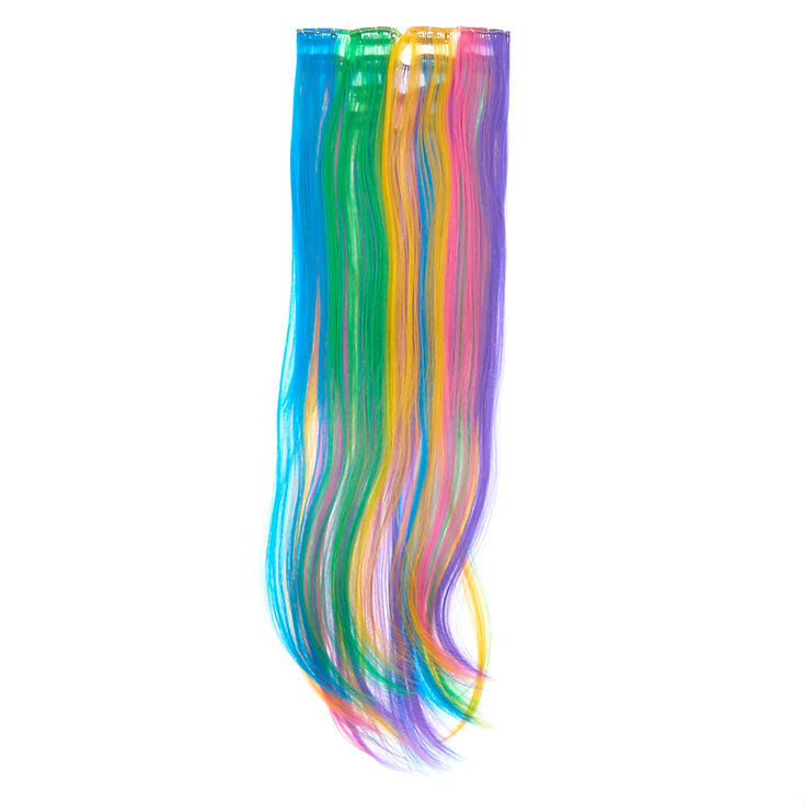 Rainbow Faux Hair Extensions 4 Pack Claire S