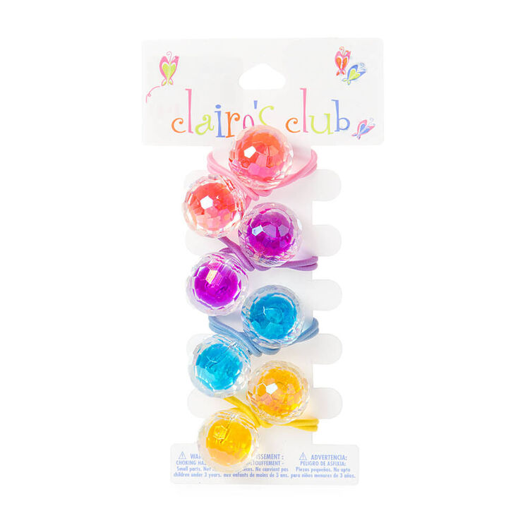 Claire&#39;s Club Rainbow Disco Ball Hair Ties - 4 Pack,