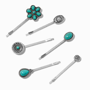 Cowgirl Turquoise Western Bobby Pins - 6 Pack,