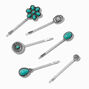 &Eacute;pingles plates western en turquoise d&#39;imitation cowgirl - Lot de 6,