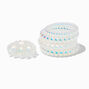 Iridescent White Spiral Hair Ties - 5 Pack,