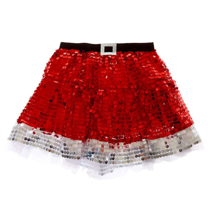 Tutu m&egrave;re No&euml;l rouge &agrave; sequins,