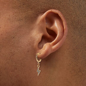 Gold-tone Lightning Bolt, Heart, Starburst Earring Stackables Set - 3 Pack,