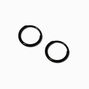 C LUXE by Claire&#39;s Black Titanium 8mm Clicker Hoop Earrings,