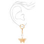 Gold Filigree Butterfly Pearl 2&quot; Drop Earrings,