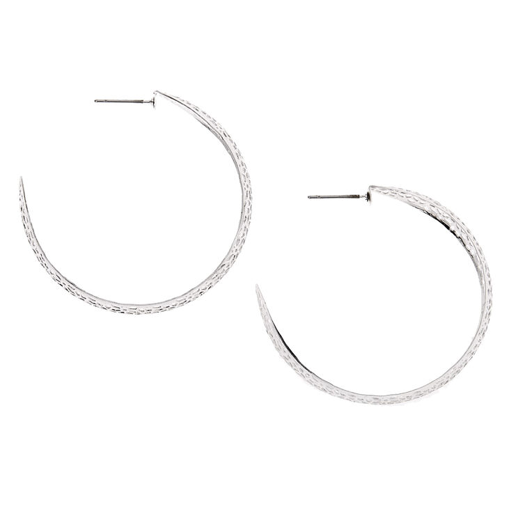 Silver 40MM Filigree Hoop Earrings,