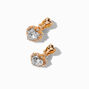 Gold-tone Crystal Heart Clip-On 0.5&quot; Drop Earrings,