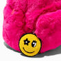Pink Furry Happy Face Backpack,