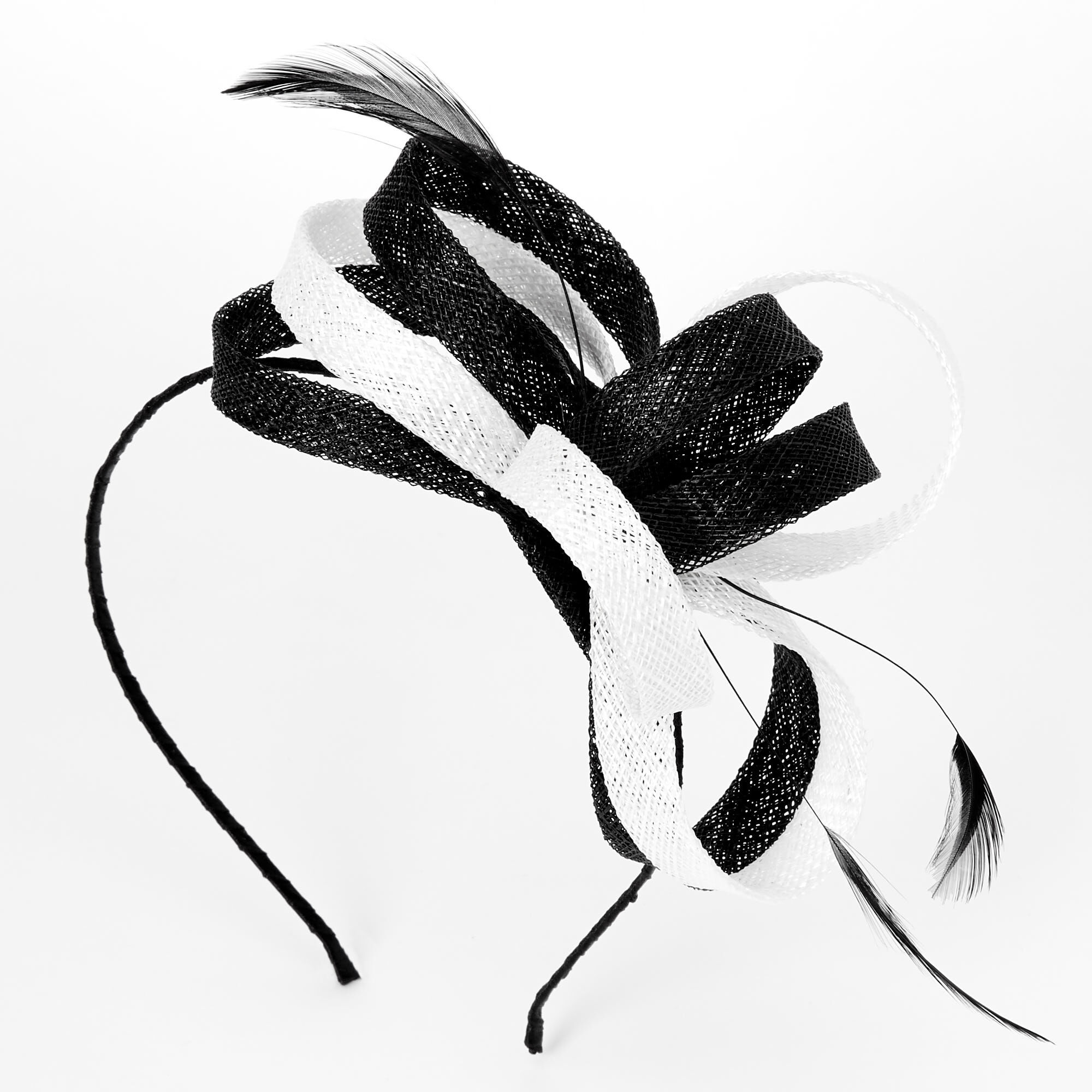 Bibi mariage sinamay noir et blanc,