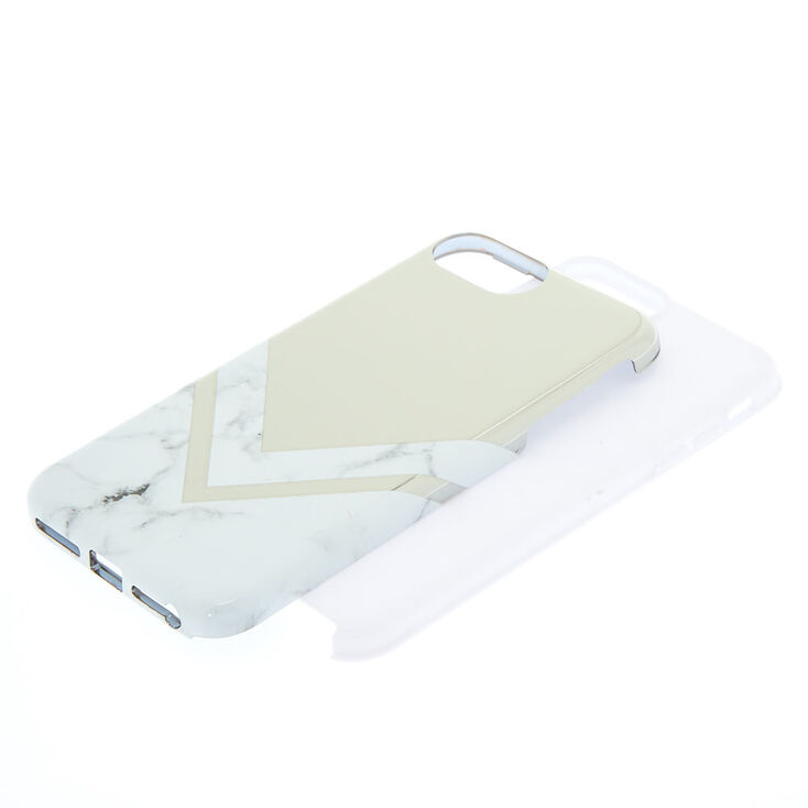 White Geometric Marble Protective Phone Case - Fits iPhone 5/5S,
