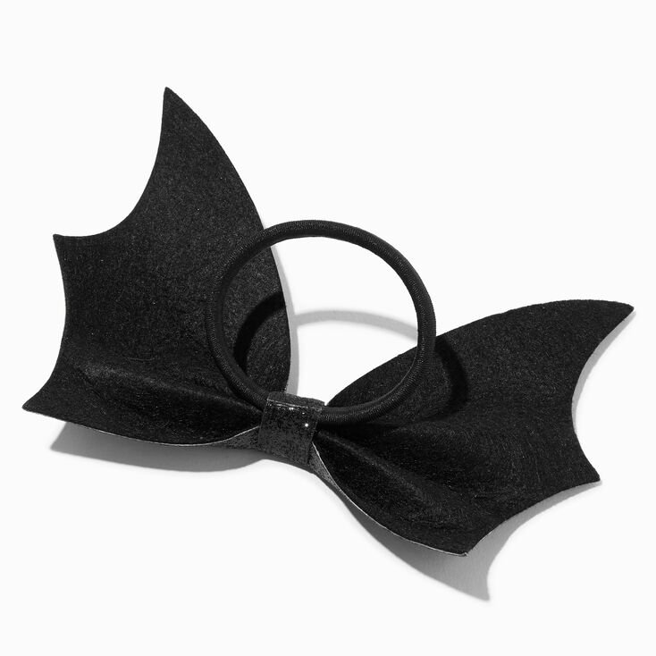 Glitter Large Black Bat Hair Bow Tie,