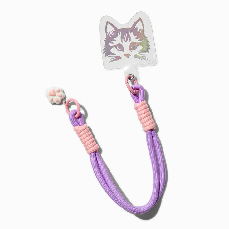 Purple &amp; Pink Cat Phone Wrist Strap,