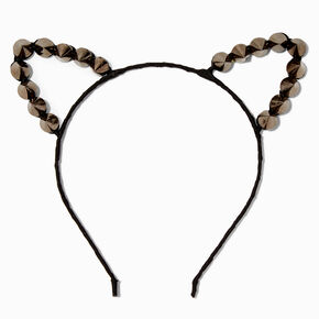 Black Gemstone Cat Ears Headband,