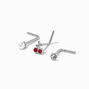 Silver 20G Cherry, Pearl, &amp; Daisy Nose Studs - 3 Pack,