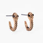 Gold 10MM Snake Huggie Hoop Earrings,