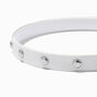 Studded White Faux Leather Headband,