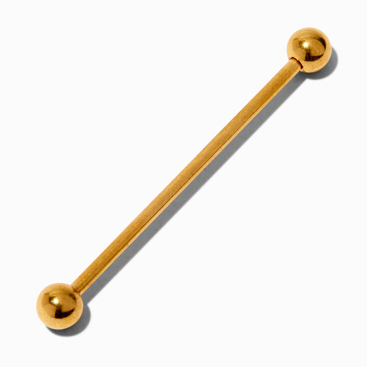 Gold-tone Titanium 14G Industrial Bar,