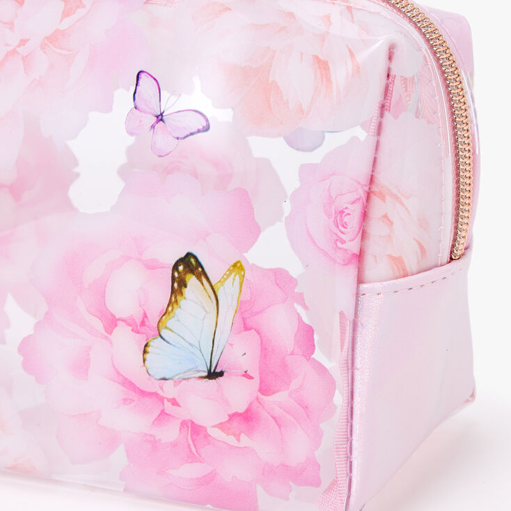 Butterflies and Roses Makeup Bag - Pink