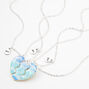 Best Friends Glitter Tie Dye Split Heart Pendant Necklaces - 3 Pack,
