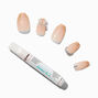 Nude French Bling Coffin Vegan Faux Nail Set - 24 Pack,