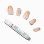 Nude French Bling Coffin Vegan Faux Nail Set - 24 Pack,